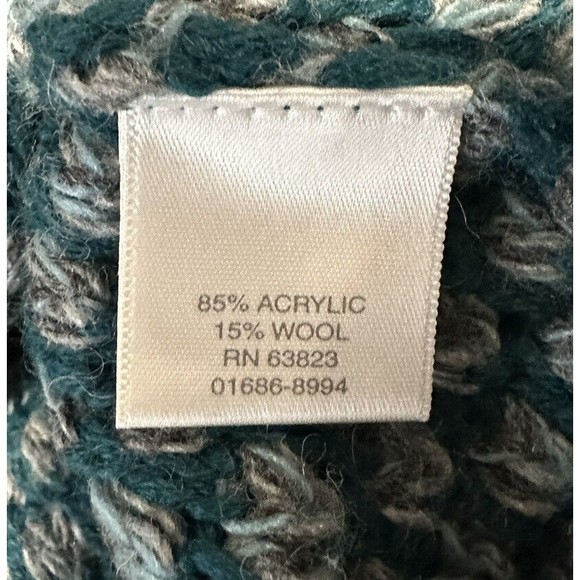 Coldwater Creek Women’s Wool Cardigan Sweater L Button Down Green Tweed Knit - Picture 5 of 7